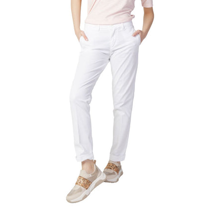 White Cotton Casual Pants