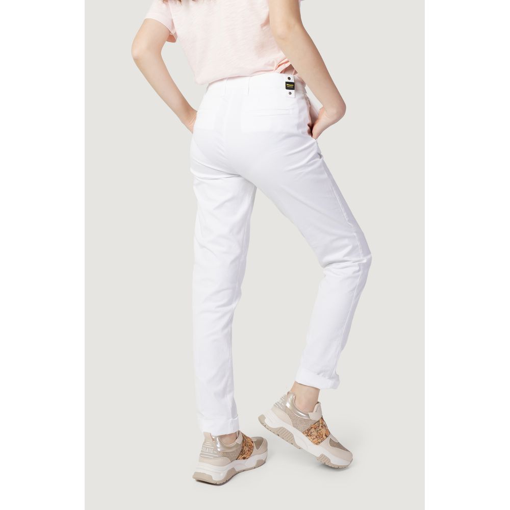 White Cotton Casual Pants