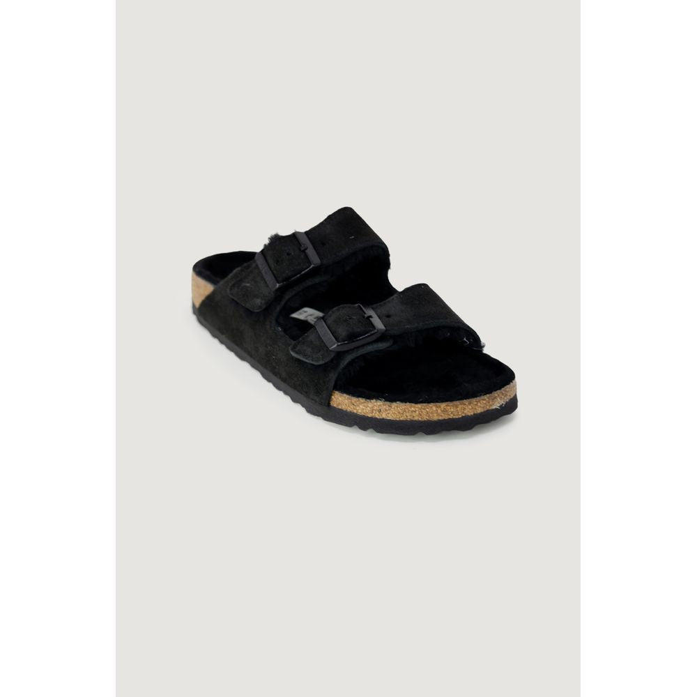 Black Suede Leather Slippers