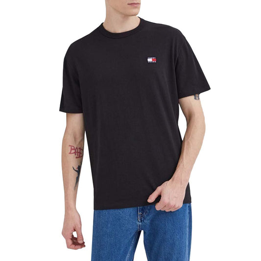 Black Cotton Cotton T-Shirt