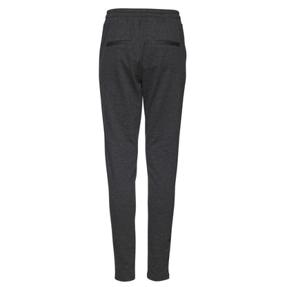 Gray Polyester Casual Pants