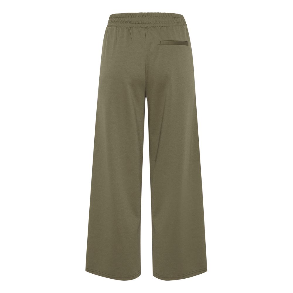 Green Recycled Polyester Flared Pants