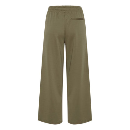 Green Recycled Polyester Flared Pants