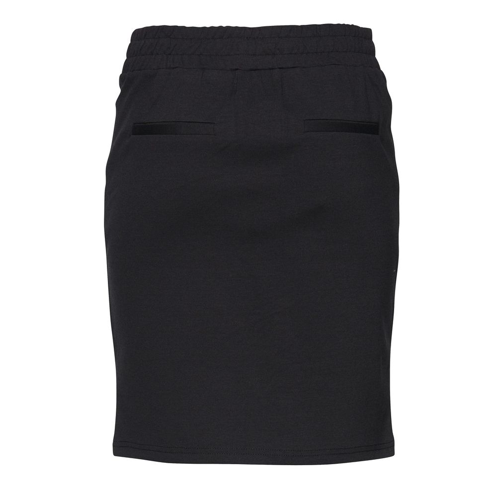 Black Polyester Mini Skirt