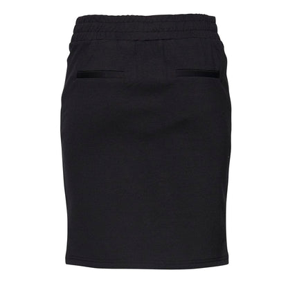 Black Polyester Mini Skirt