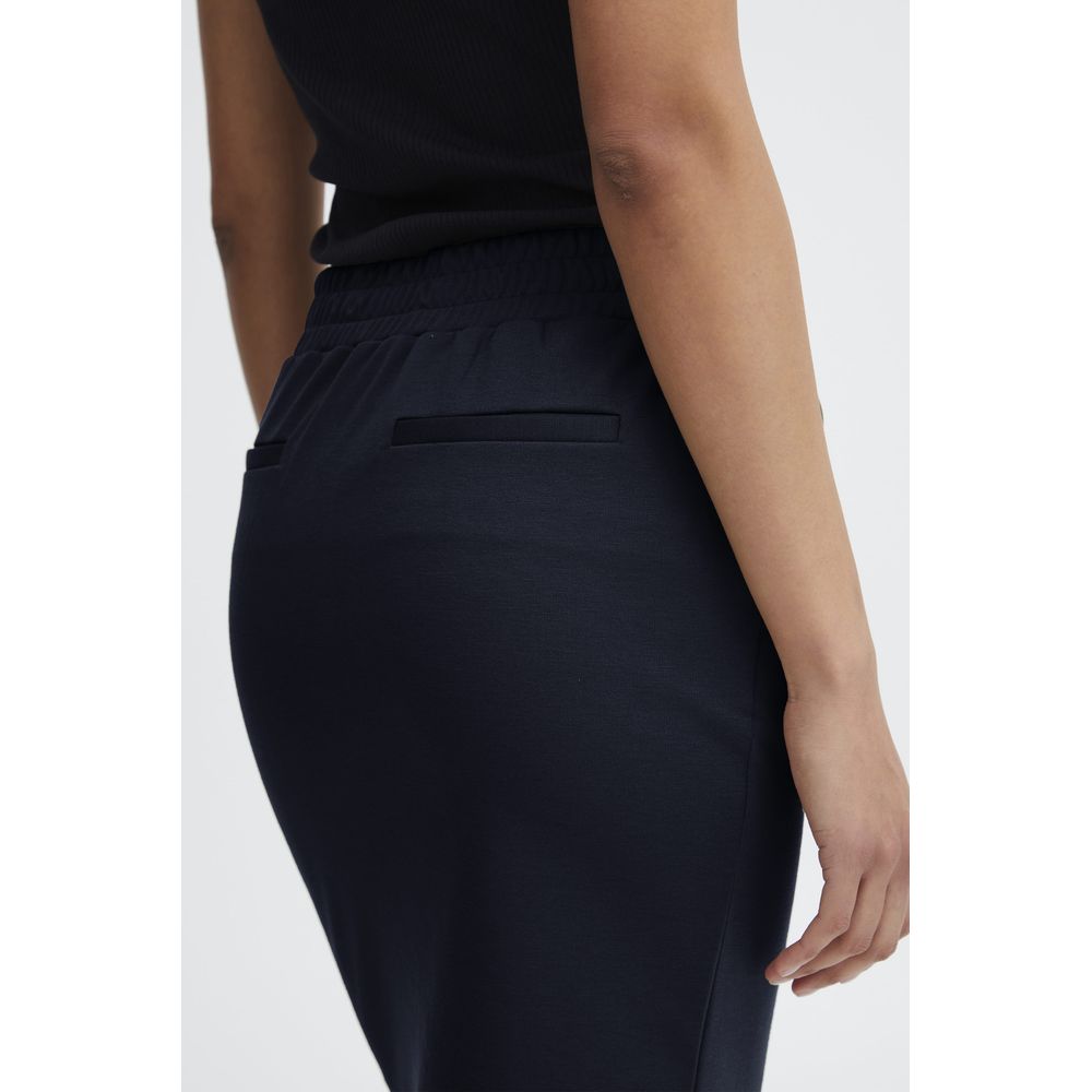 Blue Polyester Mini Skirt