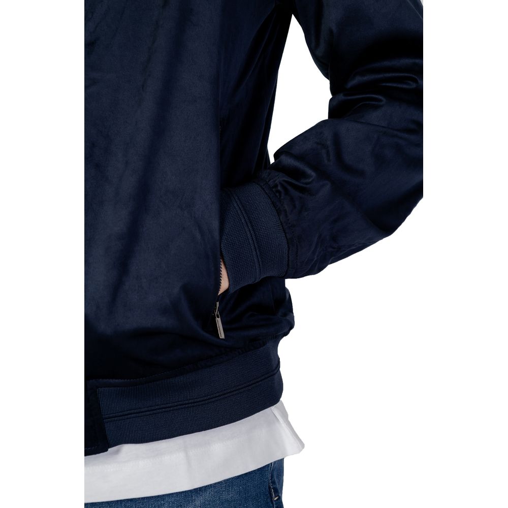Blue Polyester Bomber
