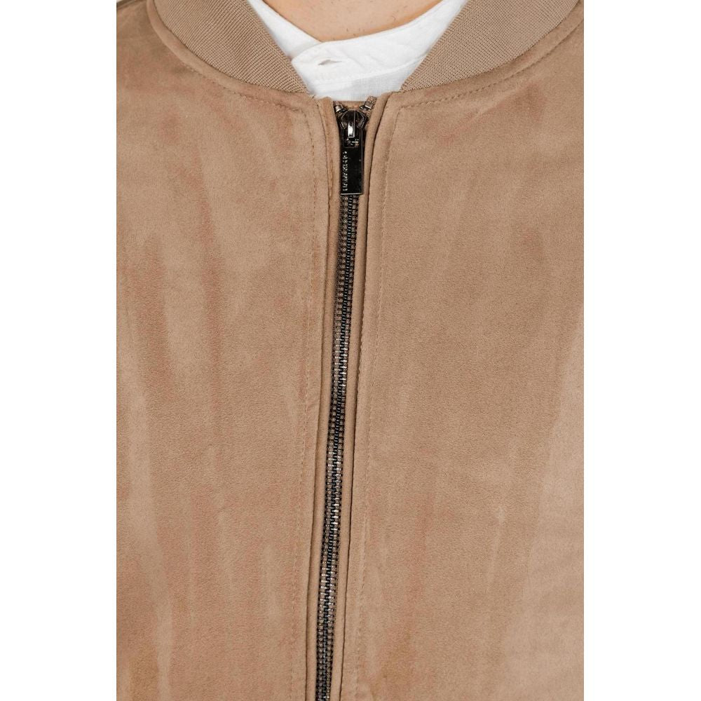 Brown Polyester Bomber