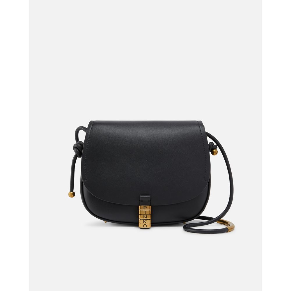 Black Leather Women Crossbody Bag