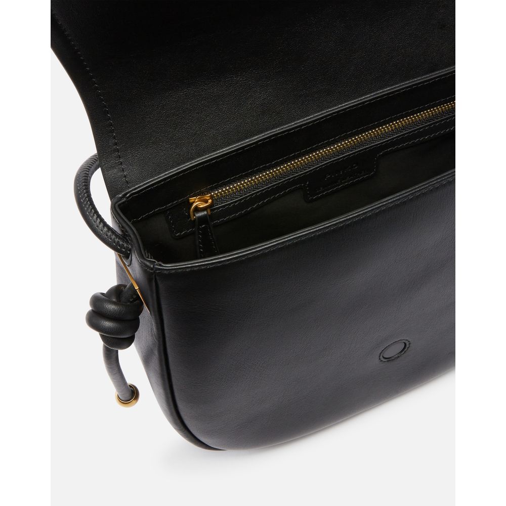 Black Leather Women Crossbody Bag