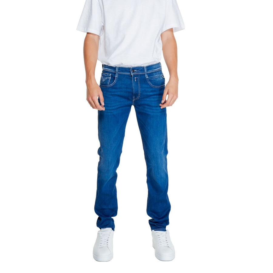 Blue Cotton Relaxed Fit Jeans