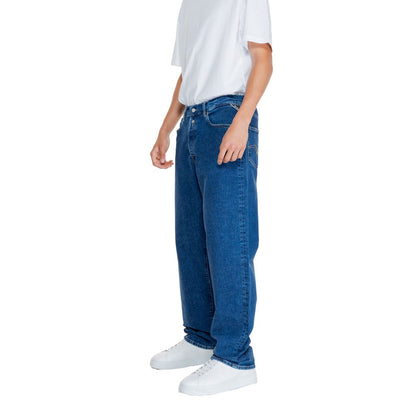 Blue Cotton Relaxed Fit Jeans