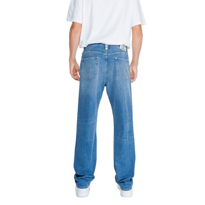 Blue Cotton Relaxed Fit Jeans
