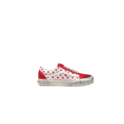 Red Suede Leather Low Top Sneakers