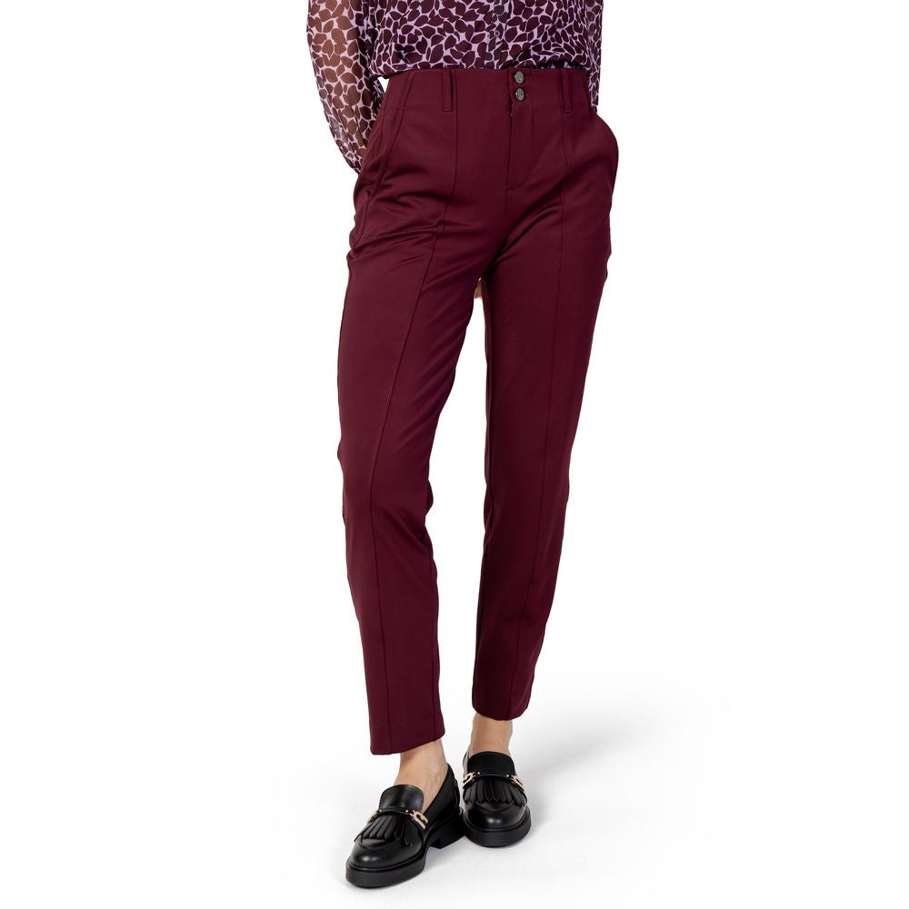 Bordeaux Polyester Chino Pants