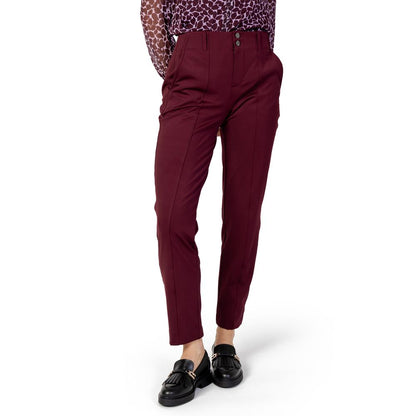 Bordeaux Polyester Chino Pants