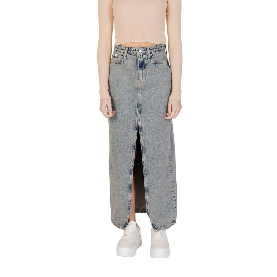 Blue Cotton Long Skirt