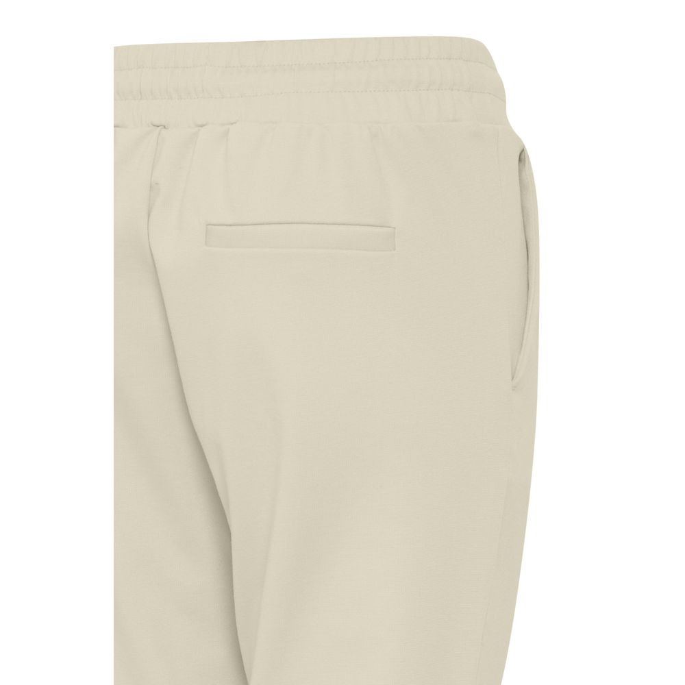Beige Polyester Pants