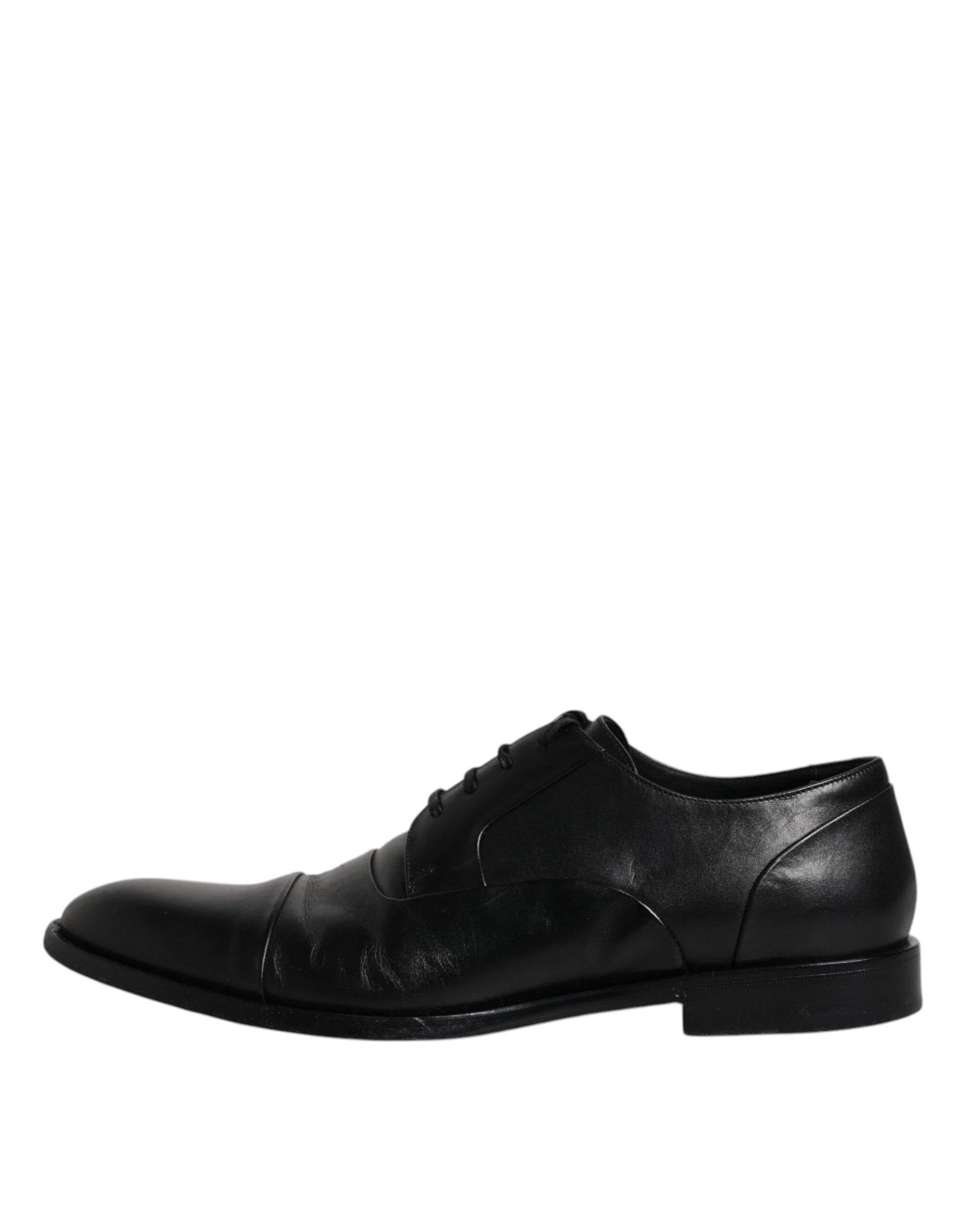 Black Leather Lace Up Men Derby Formal Shoes