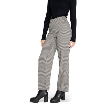 Black Polyester Flared Pants
