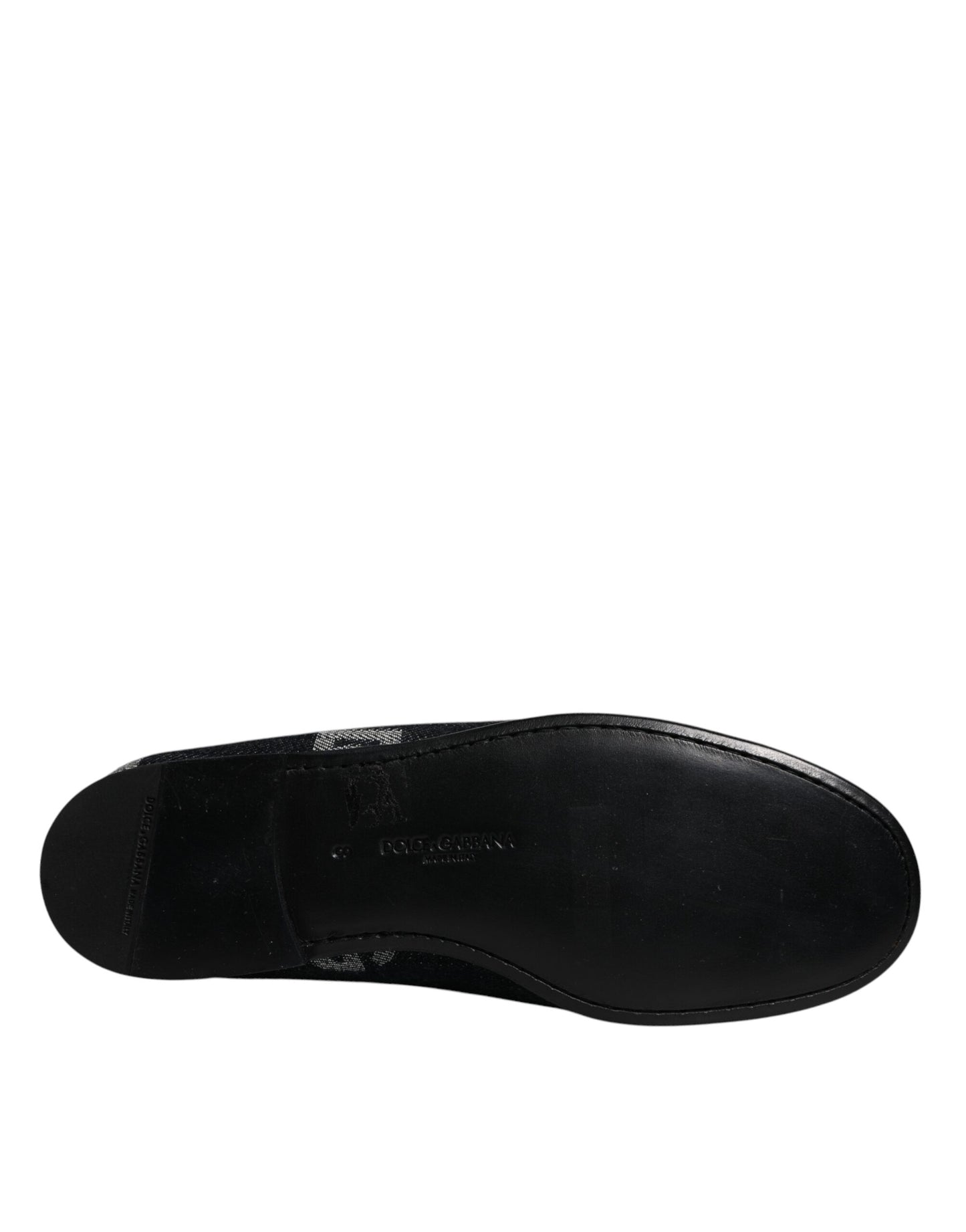 Black Logo Cotton Loafers Formal Dress Shoes