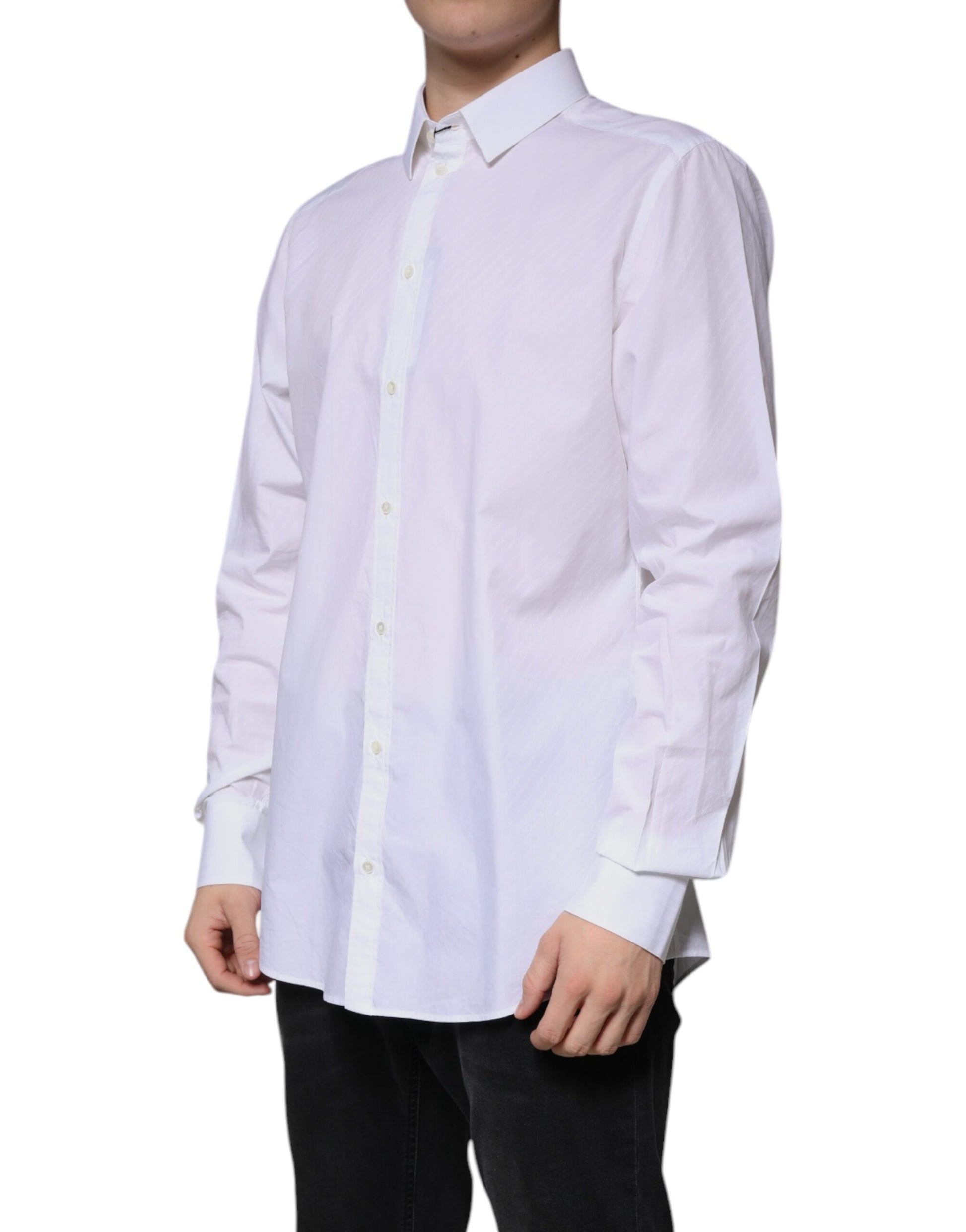 White Cotton Long Sleeve MARTINI Dress Shirt