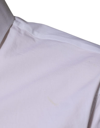 White Cotton Long Sleeve SICILIA Dress Shirt