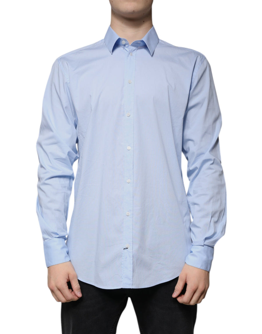 Light Blue Cotton Slim Fit MARTINI Dress Shirt