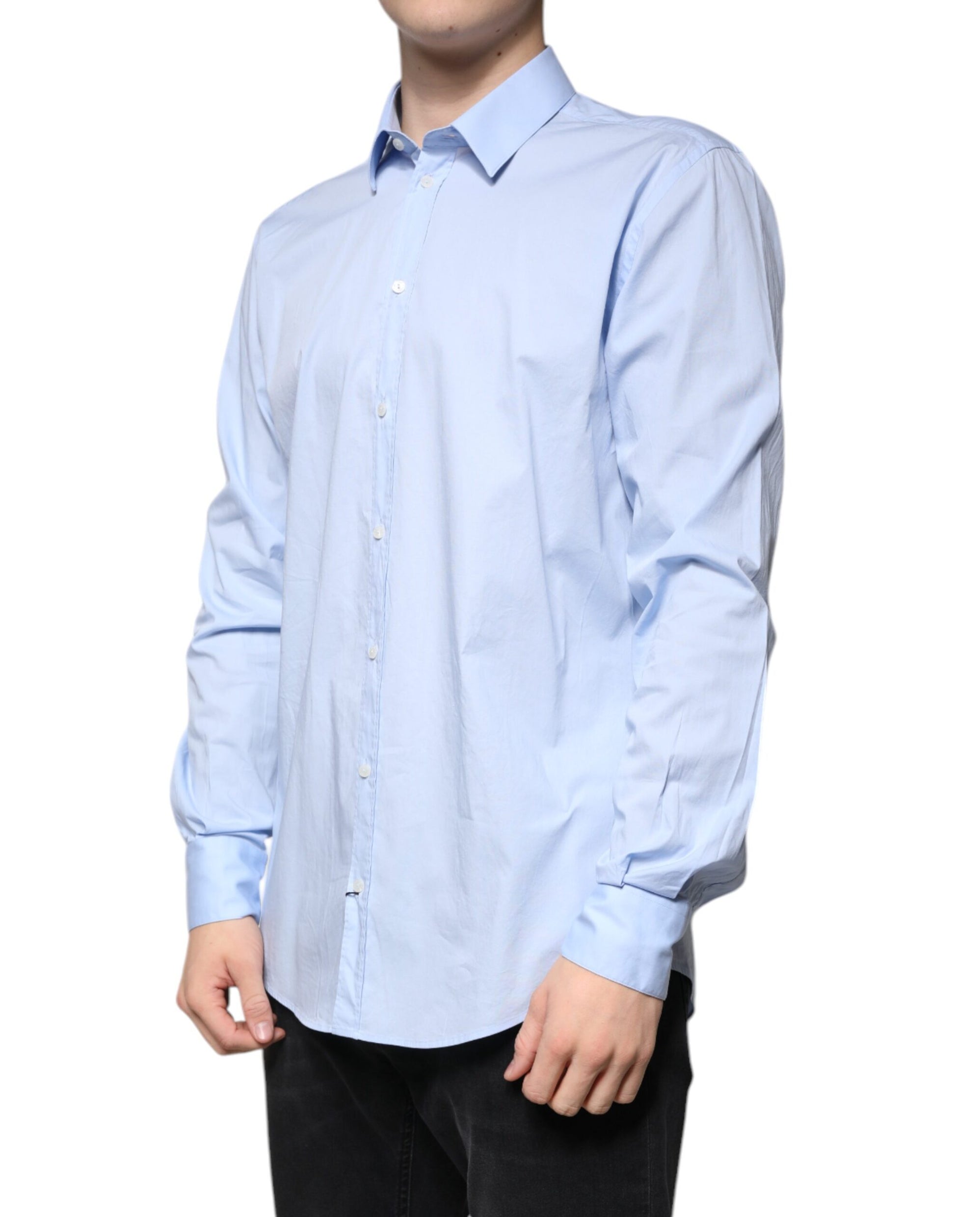 Light Blue Cotton Slim Fit MARTINI Dress Shirt