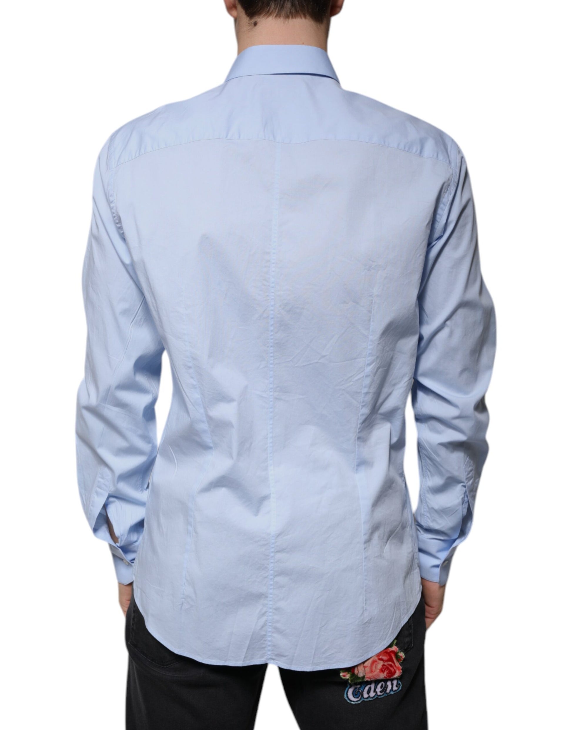 Light Blue Cotton Slim Fit MARTINI Dress Shirt