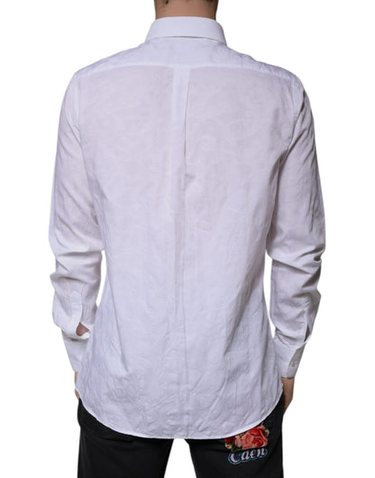 White Cotton Slim Fit Men MARTINI Dress Shirt