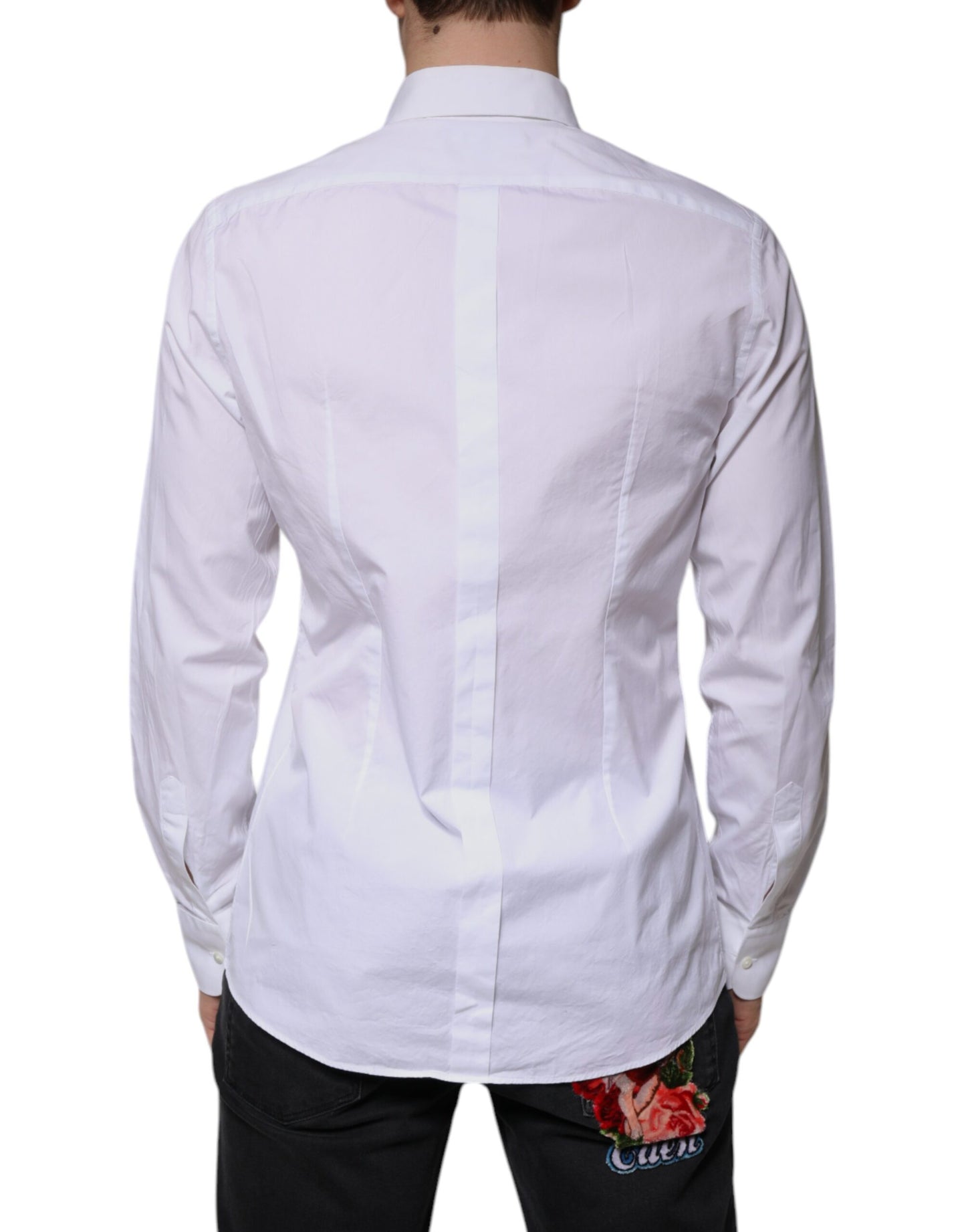 White Bib Cotton Poplin GOLD Men Formal Shirt