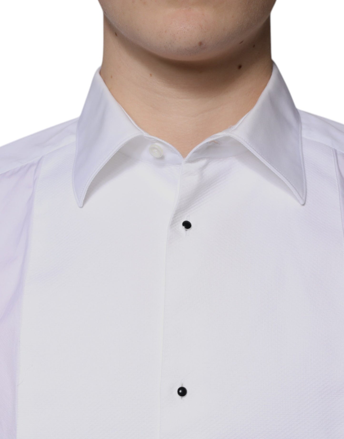 White Bib Cotton Poplin GOLD Men Formal Shirt