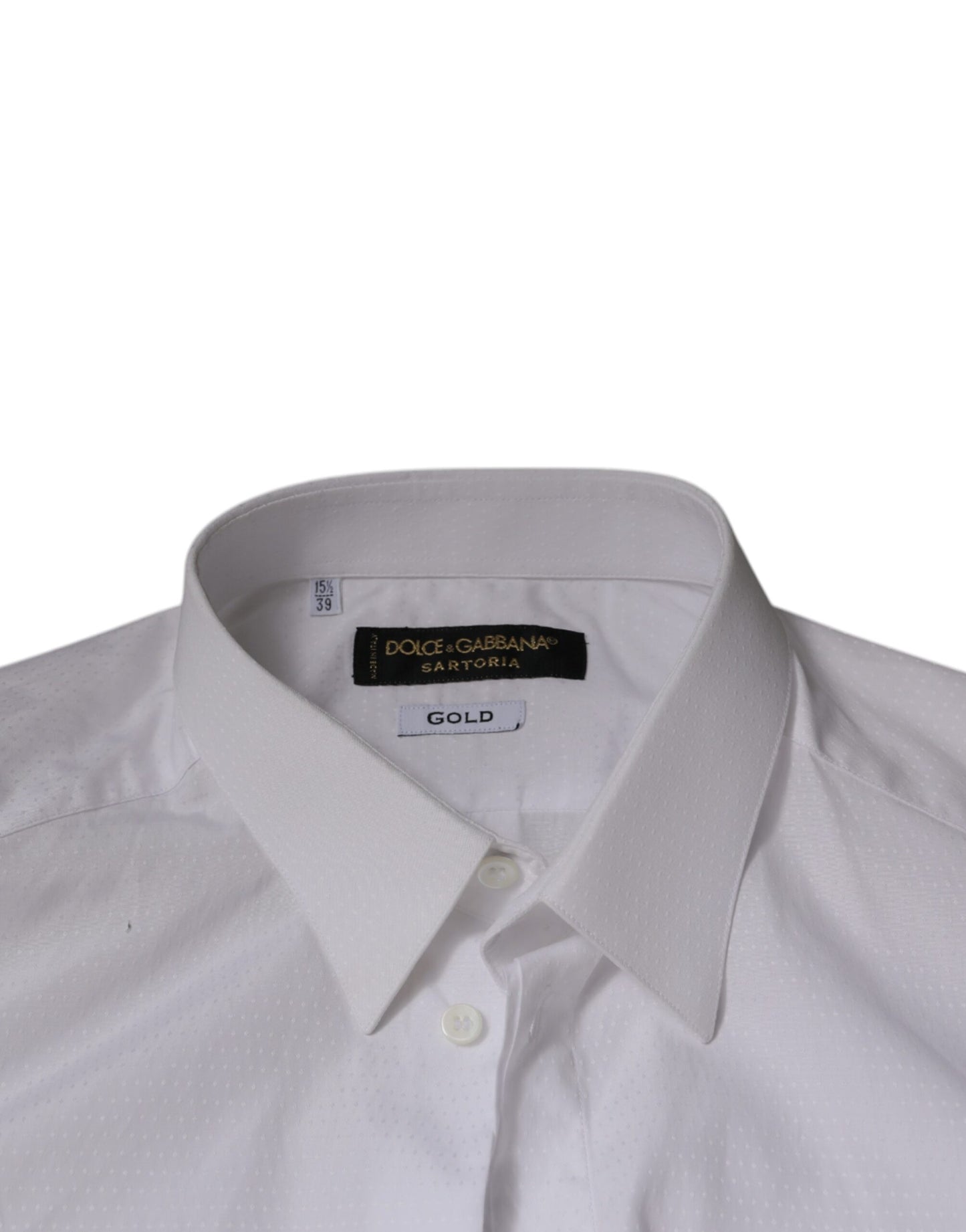 White Cotton Formal Men GOLD Dress Shirt