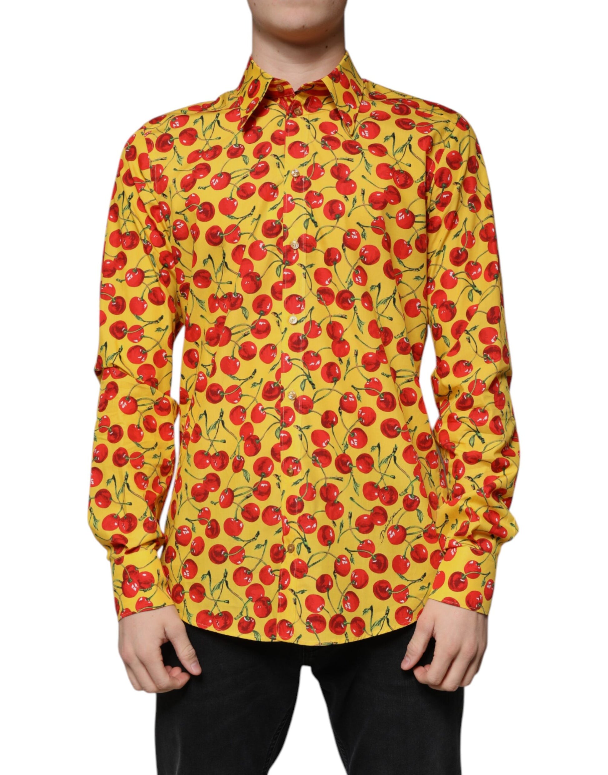 Yellow Cherry Cotton MARTINI Dress Shirt