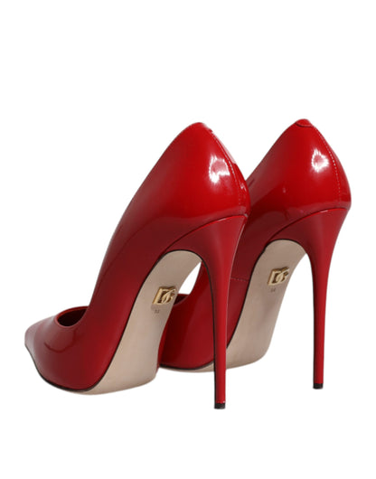 Red Patent Leather Stiletto Heels Pumps Shoes