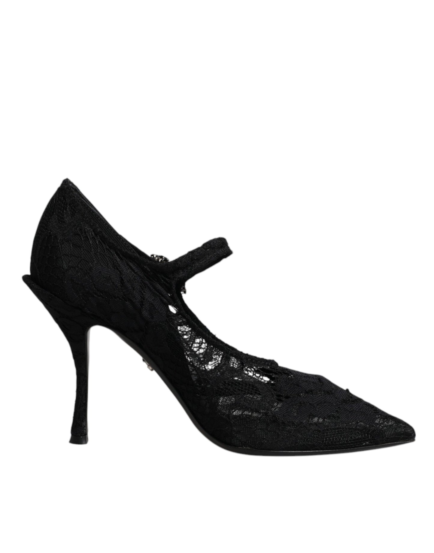 Black Lace Crystals Mary Jane Pumps Shoes