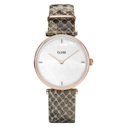 Beige Leather Dress Watch