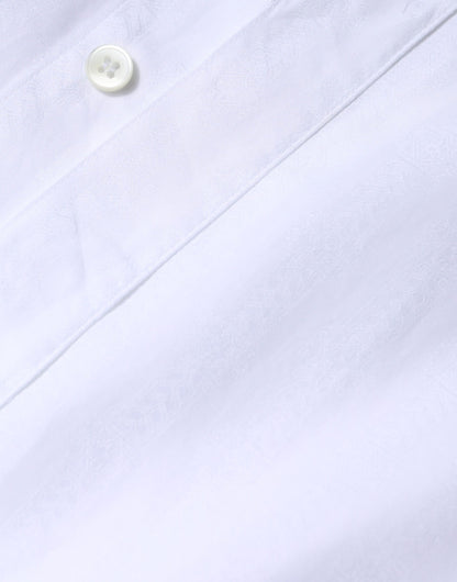 White Cotton Formal Men GOLD Dress Shirt