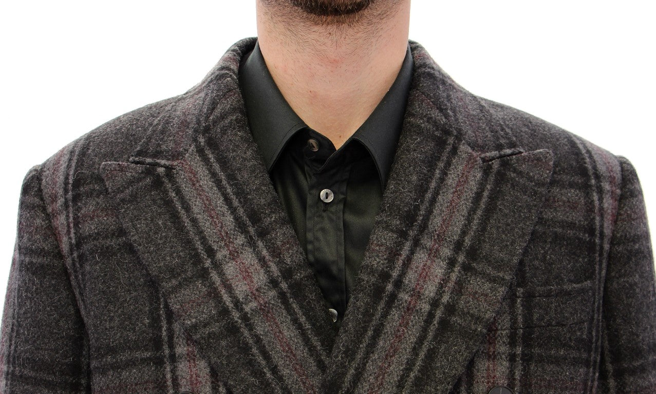 Sicilia Checkered Wool Blend Coat