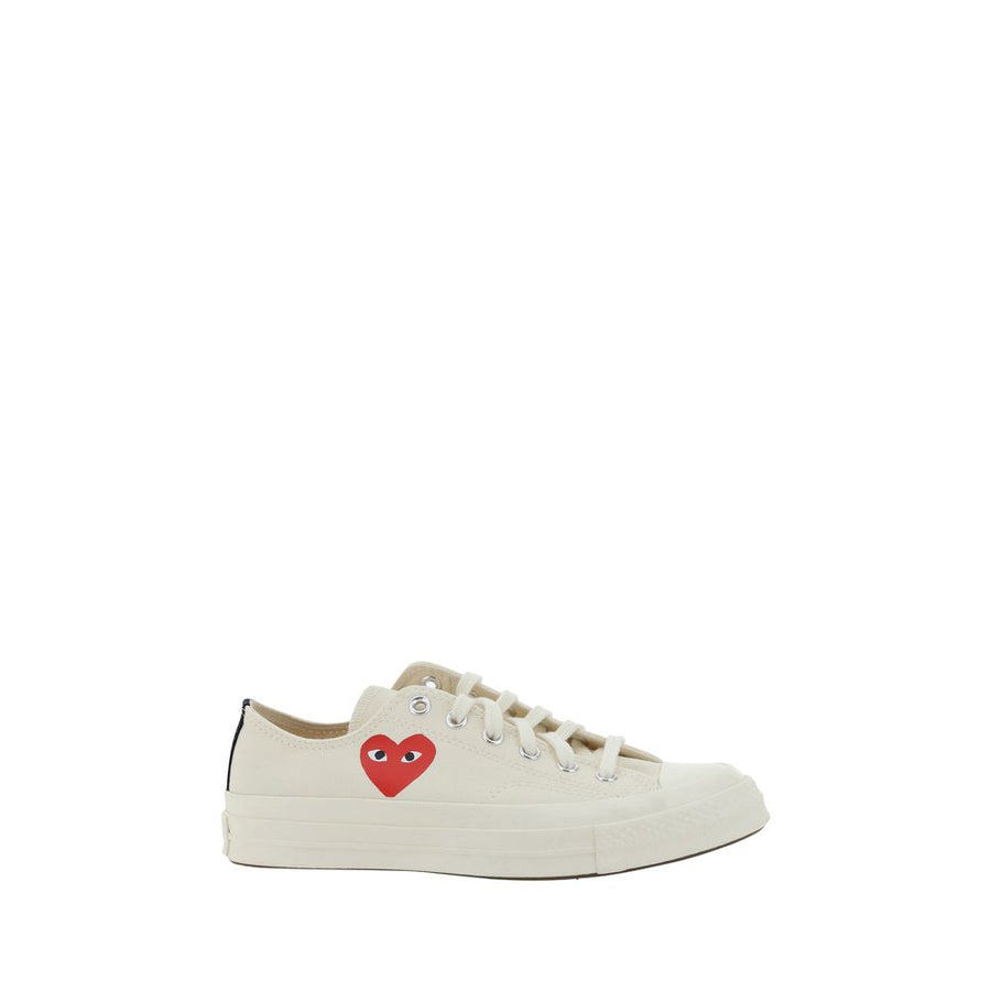 White Cotton Low Top Sneakers