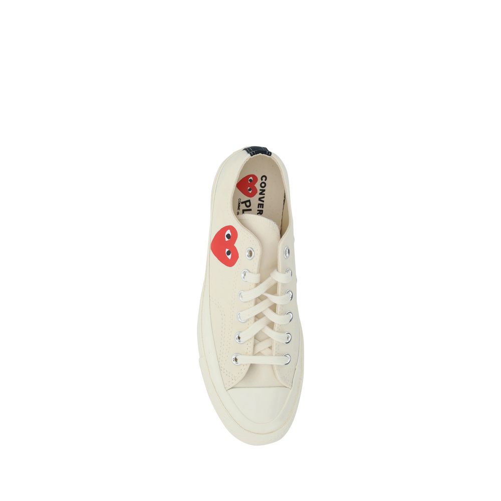 White Cotton Low Top Sneakers