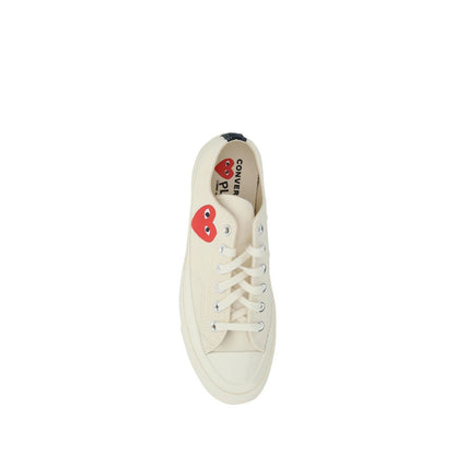 White Cotton Low Top Sneakers
