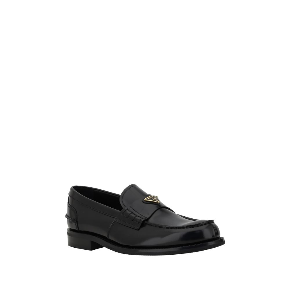 Black Calf Leather Bos Taurus Slip-On Loafers