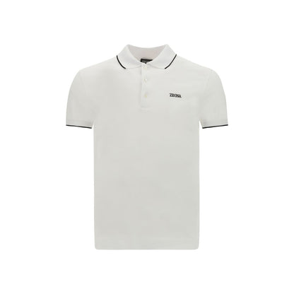 White Elastane Polo Shirt
