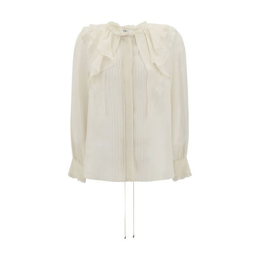 Silk Blouse with pleated details