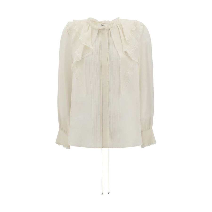 Silk Blouse with pleated details