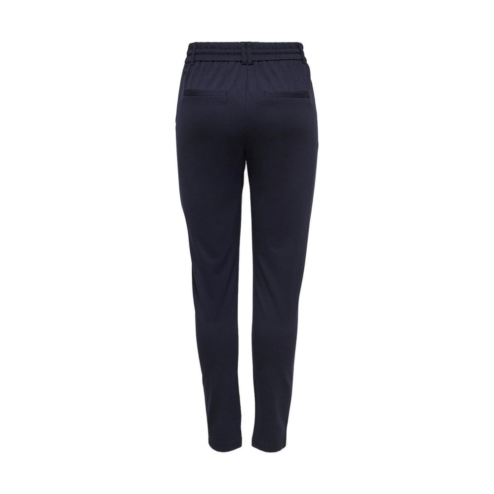 Blue Viscose Casual Pants