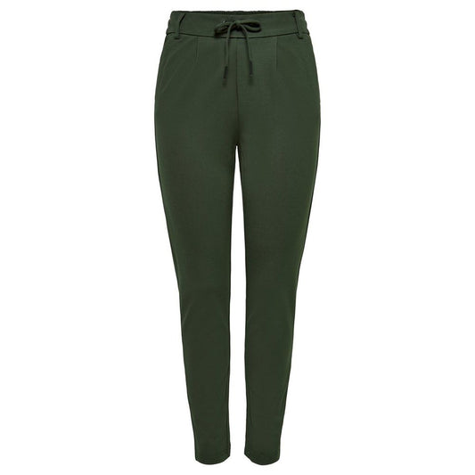 Green Viscose Casual Pants