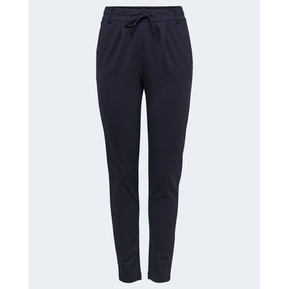 Blue Viscose Casual Pants